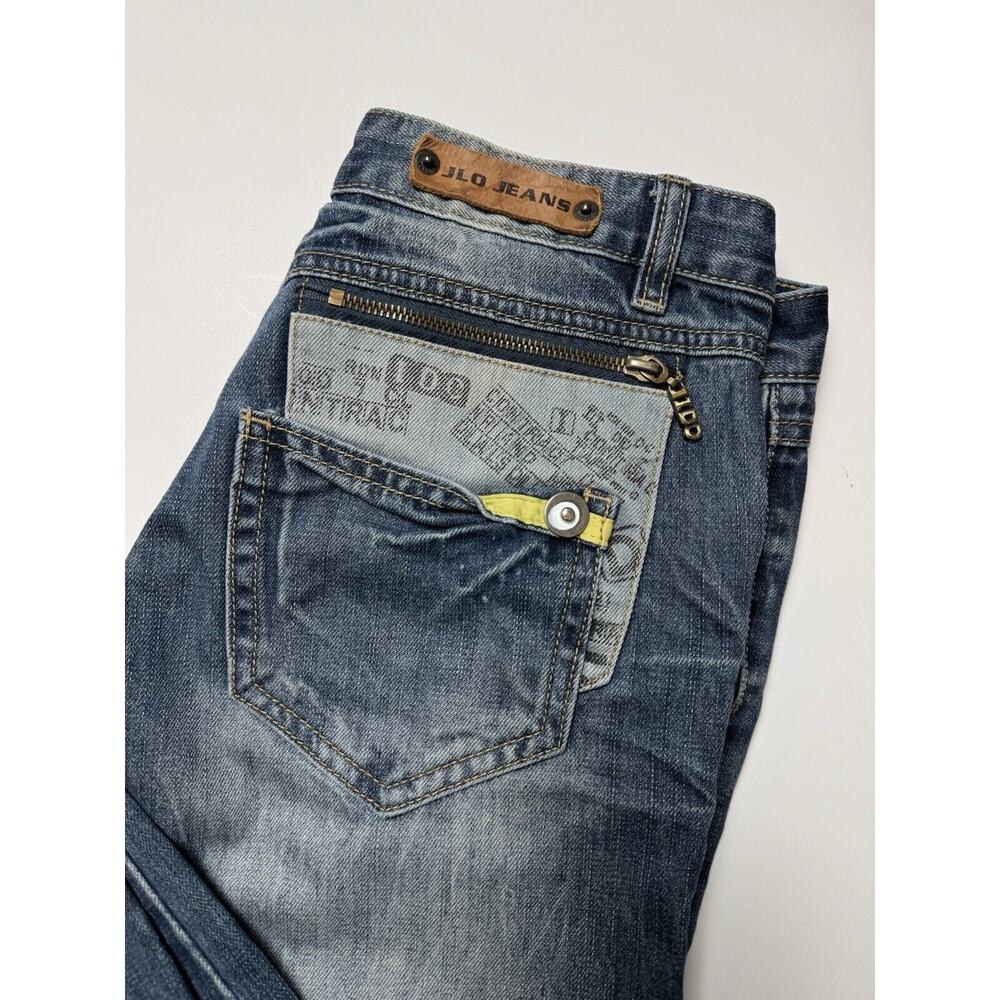 Y2K Vintage JLo Jeans Straight Leg Indigo Denim 2000’s ~ 28 - Picture 1 of 12